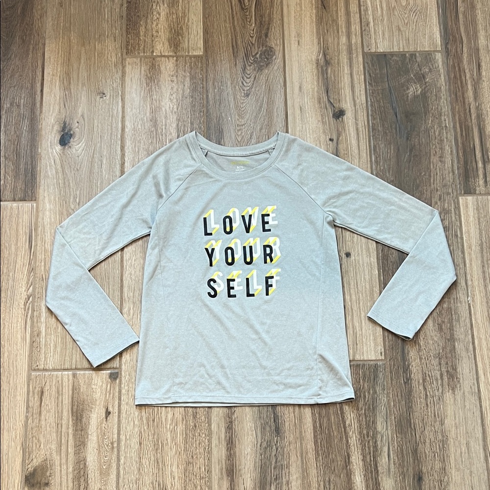 Tek Gear Gray Love Your Self Active Top